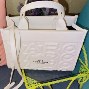 Mj white tote bag